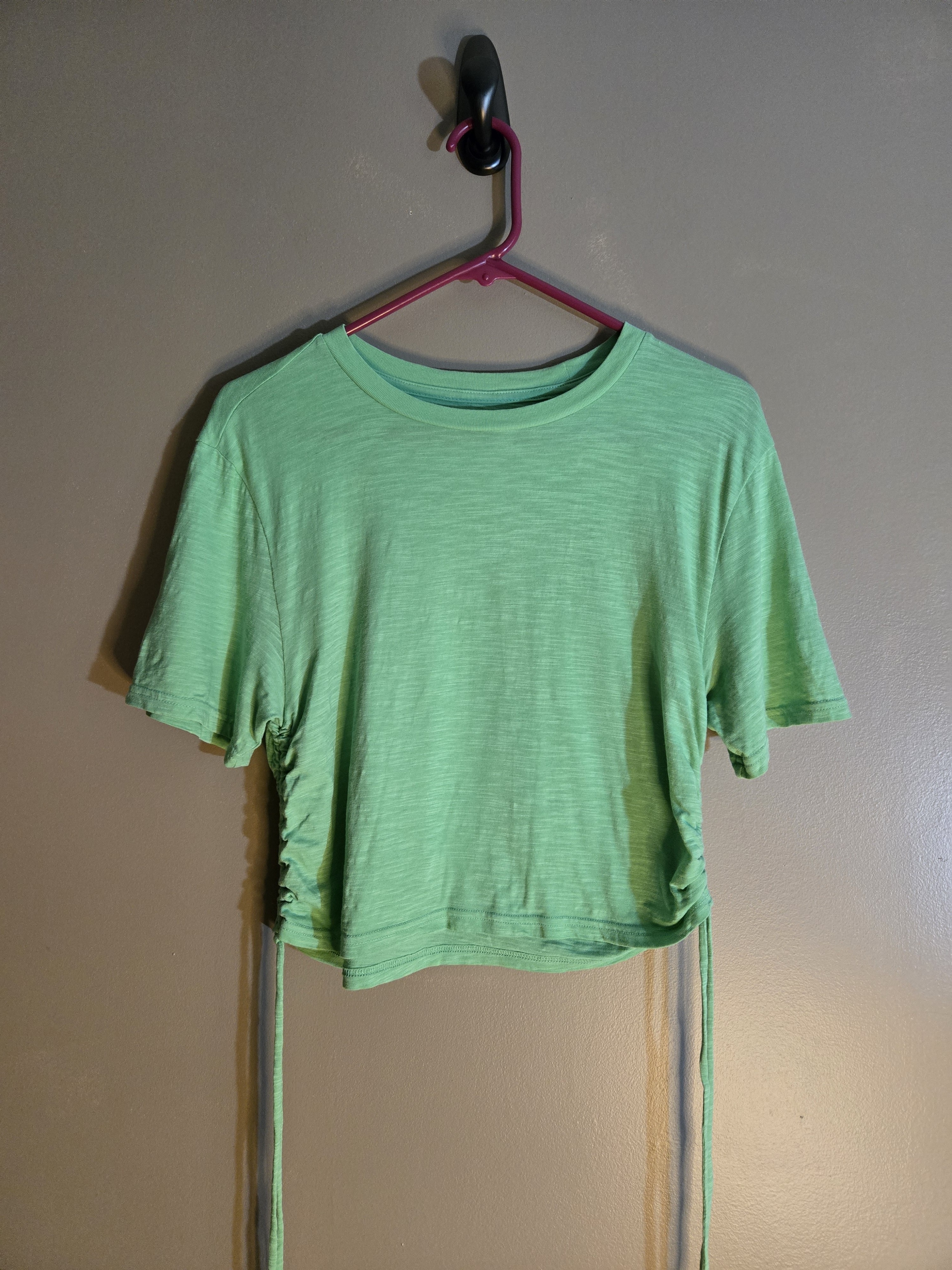 Universal Thread Green Ruched Side Tie Crop Top Xs